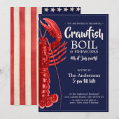  4 juli Crawfish Boil Summer Party Kaart (Voorkant / Achterkant)