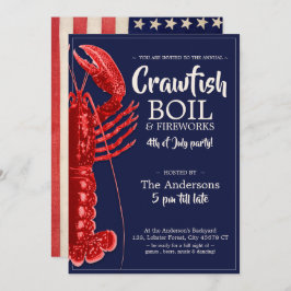  4 juli Crawfish Boil Summer Party Kaart