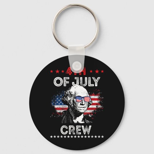 4 juli Crew Onafhankelijkheidsdag Patriottische Fa Sleutelhanger (Voorkant)