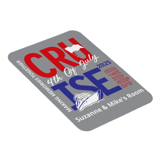 4 juli Cruise Squad Aangepast Jaar Magneet (Rechterzijde)