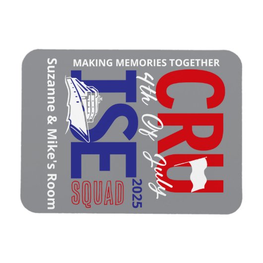 4 juli Cruise Squad Aangepast Jaar Magneet (Horizontaal)