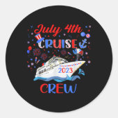 4 juli Cruisereis Ronde Sticker (Voorkant)