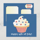 4 juli Cupcake Briefkaart (Voorkant / Achterkant)