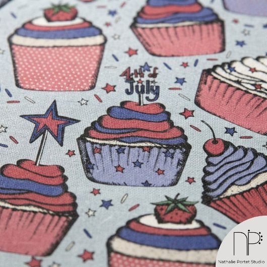 4 juli Cupcake Linnen Stof