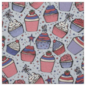 4 juli Cupcake Linnen Stof (Swatch)