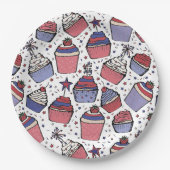 4 juli Cupcake Papieren Bord  (Voorkant)