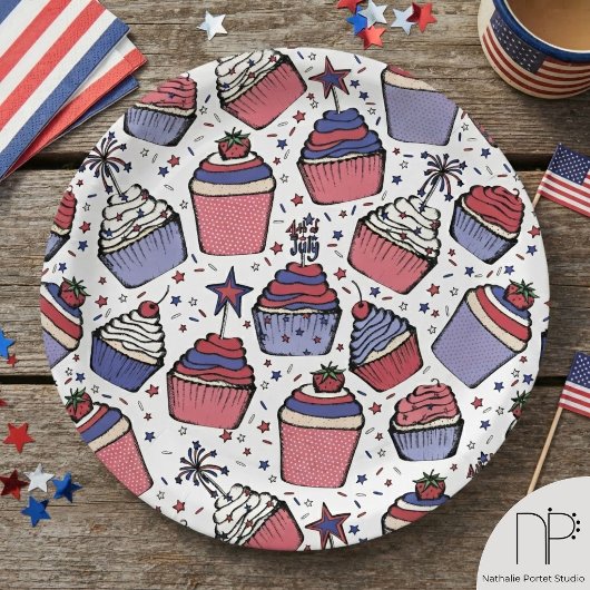 4 juli Cupcake Papieren Bord 