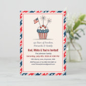 4 juli Cupcake Vuurwerk Amerika 250e Kaart (Staand voorkant)