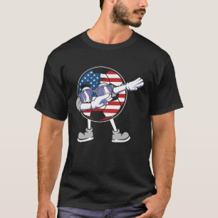 4 juli Dabbing Voetbal Bal USA Amerikaanse Vlag T-shirt