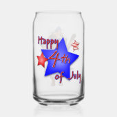 4 juli Dachshund Bier Blikvorm Glas (Achterkant)