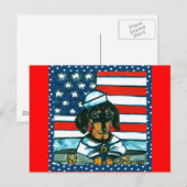 4 juli Dachshund Briefkaart (Voorkant / Achterkant)