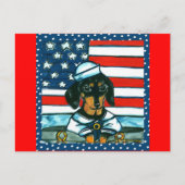 4 juli Dachshund Briefkaart (Voorkant)