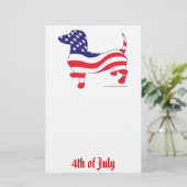4 juli Dachshund Briefpapier (Staand voorkant)