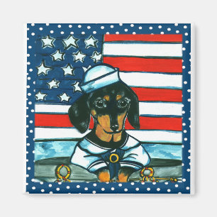 4 juli Dachshund Magneet