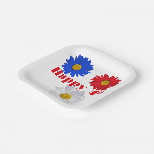 4 juli Daisies Papieren Bordje (Gebogen)