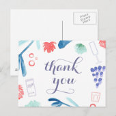 4 juli dank je wel briefkaart, sterren en strepen briefkaart (Voorkant / Achterkant)