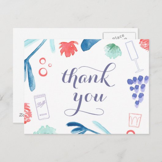 4 juli dank je wel briefkaart, sterren en strepen briefkaart (Voorkant / Achterkant)