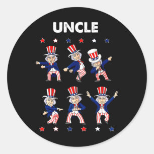 4 juli dansend oom Sam Boys Kinder USA Patrio Ronde Sticker