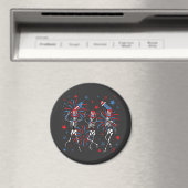 4 juli Dansende Skeletons Cirkel Magneet (Insitu (Vaatwasser))