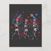4 juli Dansende Skeletten Briefkaart (Voorkant)