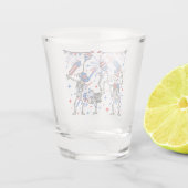 4 juli Dansende Skeletten Shot Glas (Achterkant)
