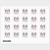 4 juli Dansende Skeletten Vierkante Sticker (Vel)