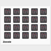 4 juli Dansende Skeletten Vierkante Sticker (Vel)