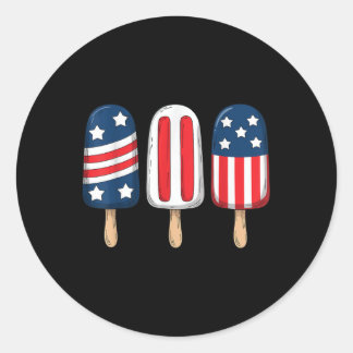 4 juli: De Amerikaanse vlag van de Popsicle Patrio Ronde Sticker