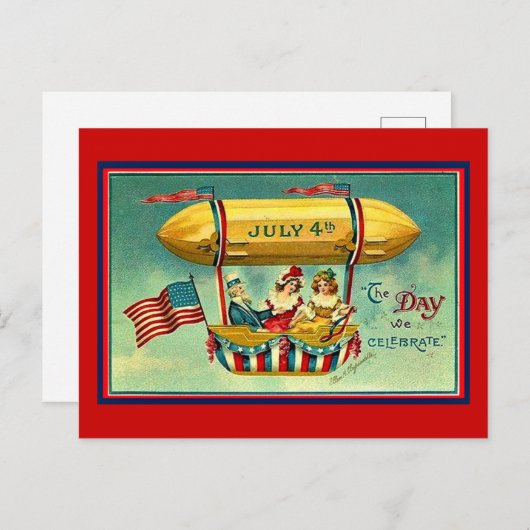 4 juli, de dag dat we het vieren feestdagenkaart (Voorkant / Achterkant)
