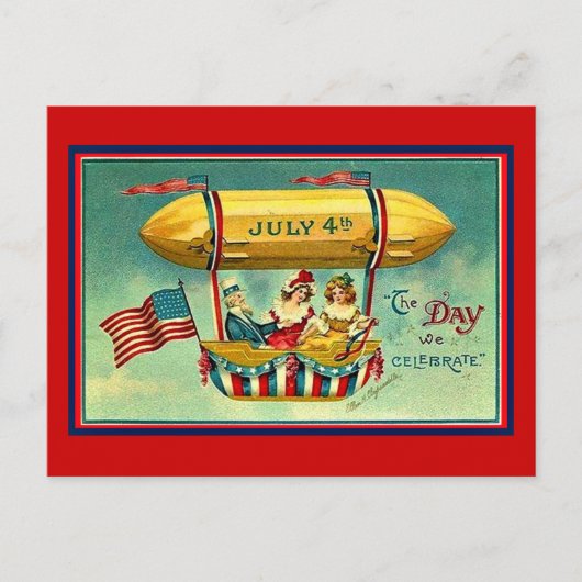 4 juli, de dag dat we het vieren feestdagenkaart (Voorkant)