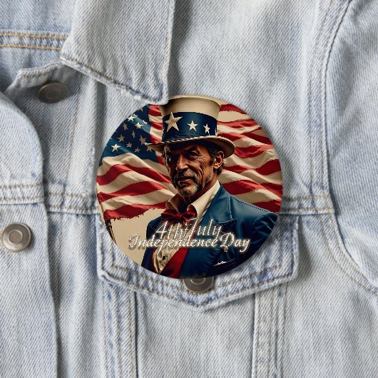 4 juli: de geest van onafhankelijkheid ronde button 4,0 cm (In situ)