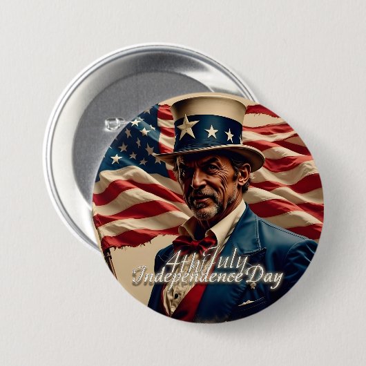 4 juli: de geest van onafhankelijkheid ronde button 7,6 cm (Voorkant /achterkant)