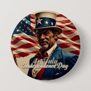 4 juli: de geest van onafhankelijkheid ronde button 7,6 cm