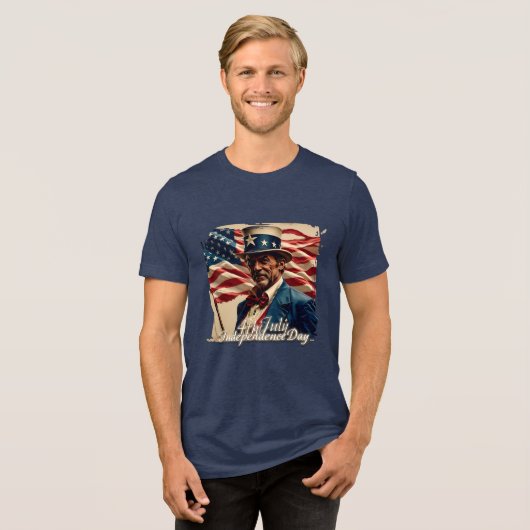4 juli: de geest van onafhankelijkheid Tri-Blend shirt (Voorkant volledig)