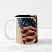 4 juli: de geest van onafhankelijkheid tweekleurige koffiemok (Links)