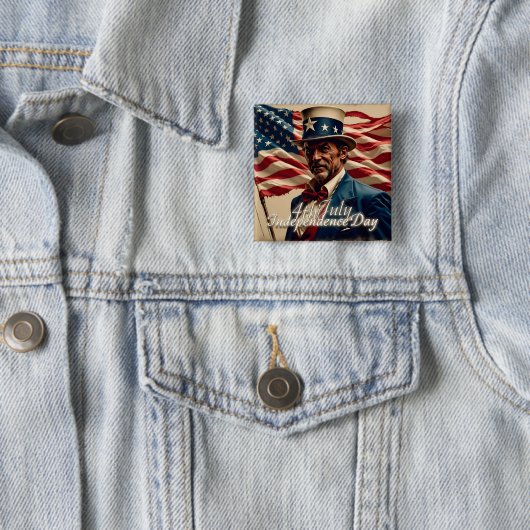 4 juli: de geest van onafhankelijkheid vierkante button 5,1 cm (In situ)