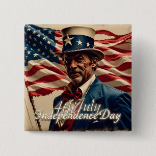 4 juli: de geest van onafhankelijkheid vierkante button 5,1 cm