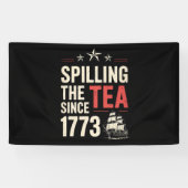 4 juli: De thee morsen sinds 1773 Patriottisch Spandoek (Horizontaal)