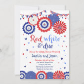 4 juli de Uitnodiging van het Baby shower op 4 jul (Voorkant)