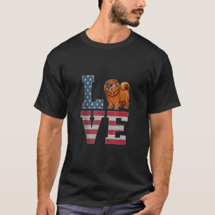 4 juli Decor Patriotic Love Chow Dog Ame T-shirt
