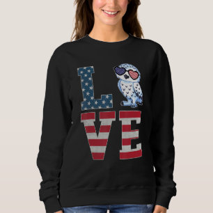4 juli Decor Patriotic Love Snowy Owl America Trui