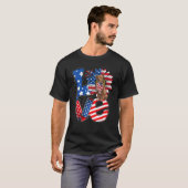 4 juli Decor Patriottische LIEFDE Pitbull Dog USA  T-shirt (Voorkant volledig)