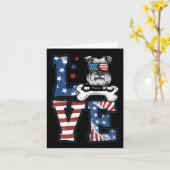 4 Juli Decor Patriottische Liefde Schnauzer Hond U Kaart (Gele Bloem)