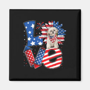 4 Juli Decor Patriottische Liefde Shih Tzu Hond US Magneet