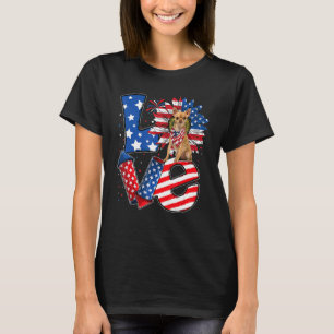 4 juli decor patriottische LOVE Chihuahua hond VS T-shirt