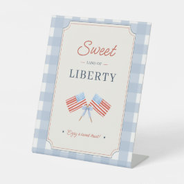 4 juli dessert patriottische feest decoratie snoep reclamebord met voetstuk