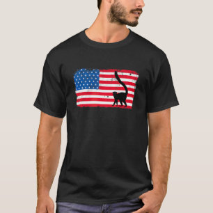 4 juli dier lemur  Amerikaanse vlag Usa patriottis T-shirt