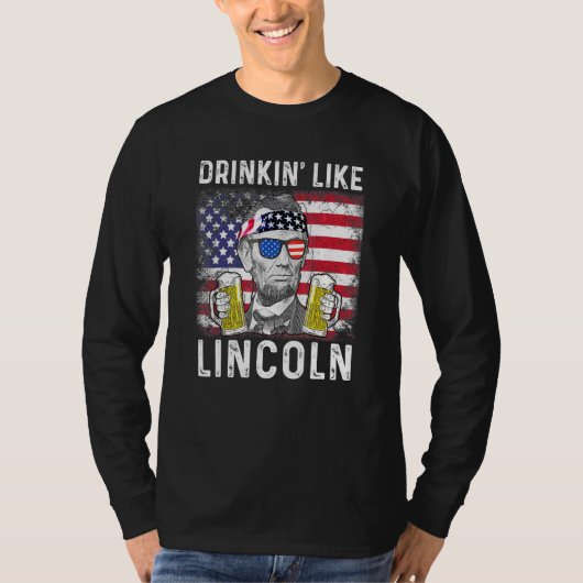 4 juli dineren als Lincoln Abraham Abe T-shirt (Voorkant)