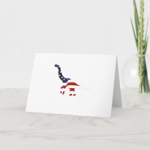 4 juli Dinosaur American Flag Funny Gift Kaart