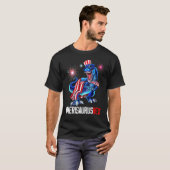 4 juli Dinosaurus Rex Amerisaurus Rex Amerikaans T-shirt (Voorkant volledig)